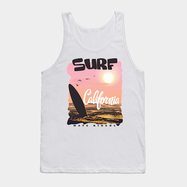 Surf California Tank Top by Dojaja